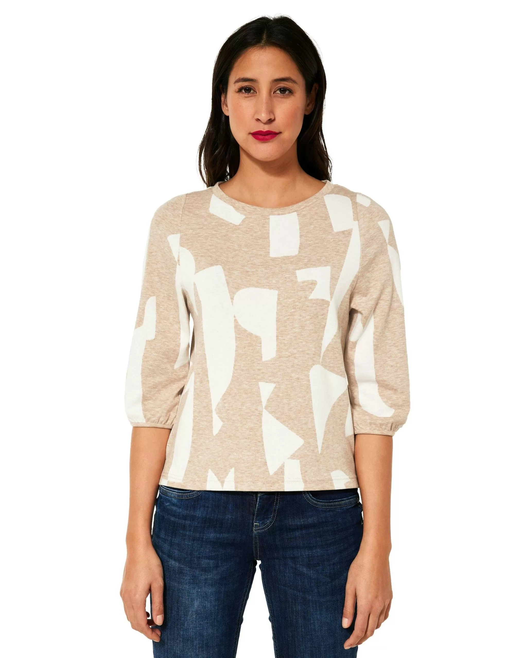 Street One Softes Shirt Mit Muster Beige Best Sale