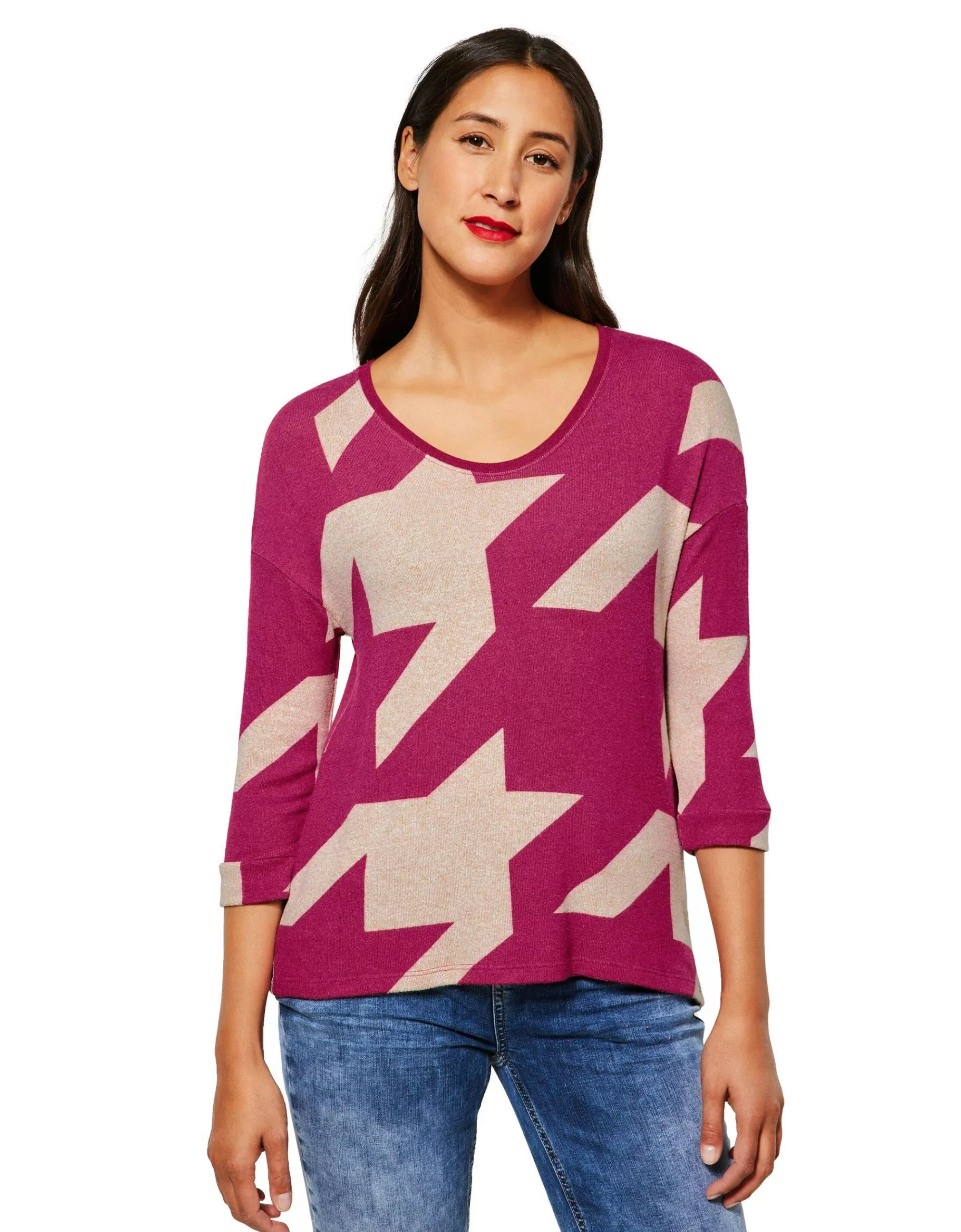 Street One Softes Shirt Mit Muster Pink Best Sale