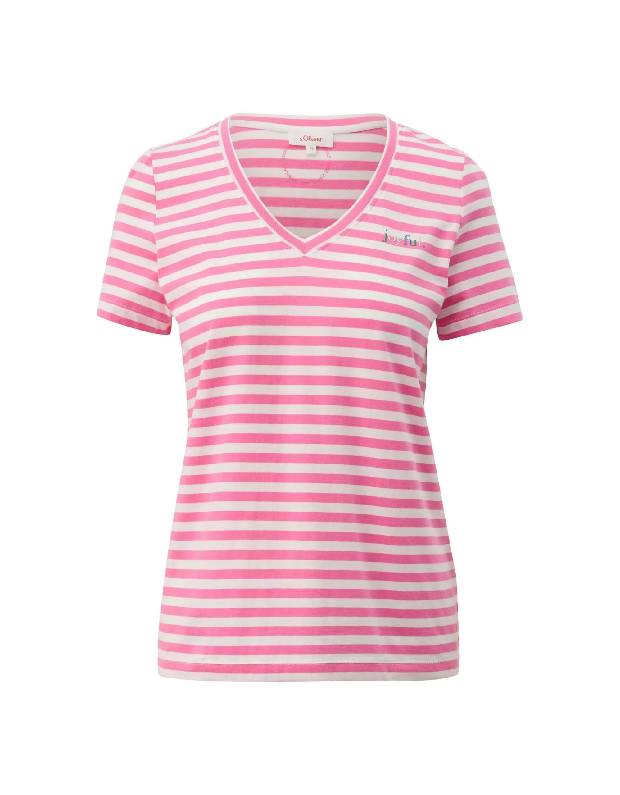 s.Oliver Streifenshirt Pink Outlet