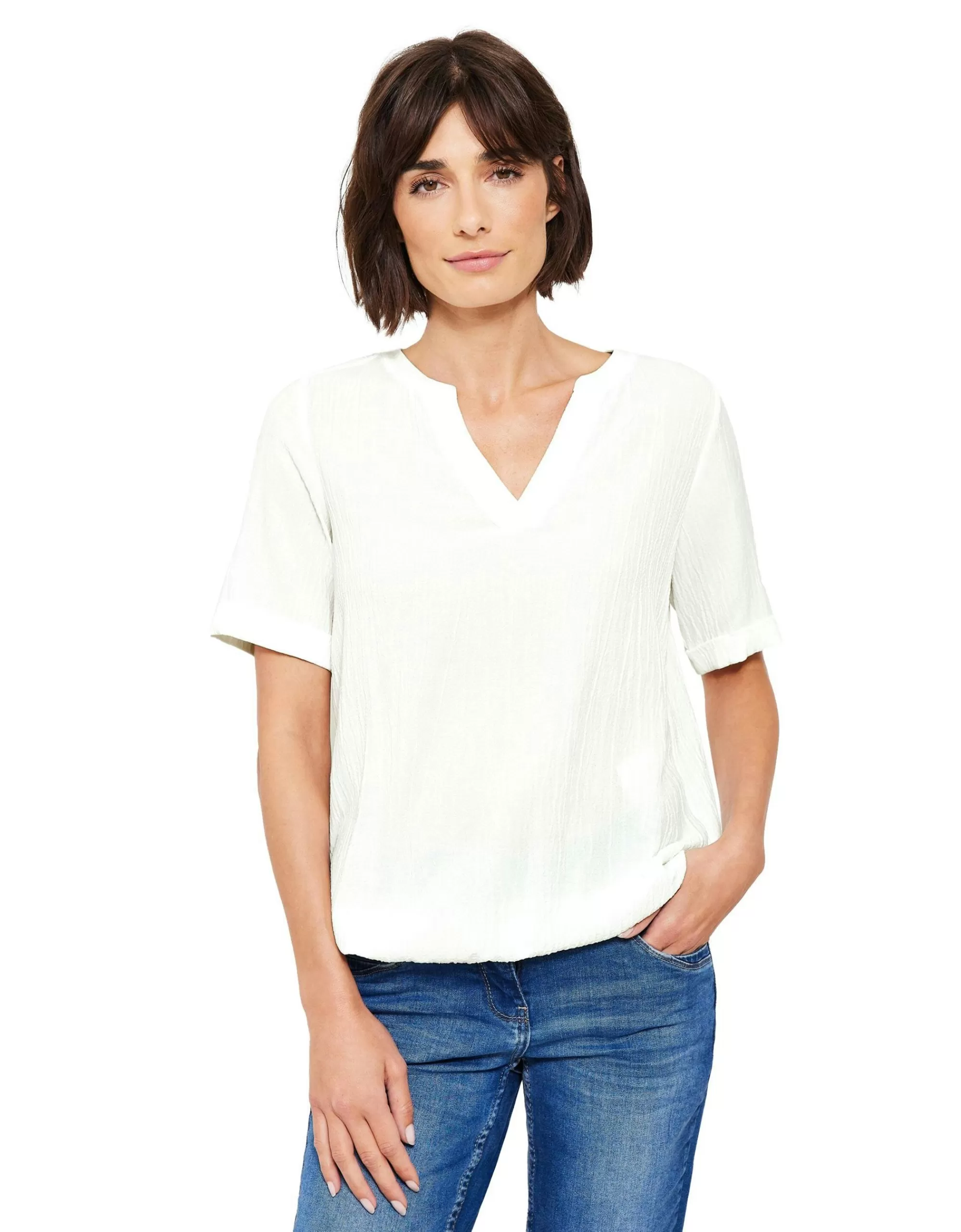 CECIL Struktur Shirt Creme Discount