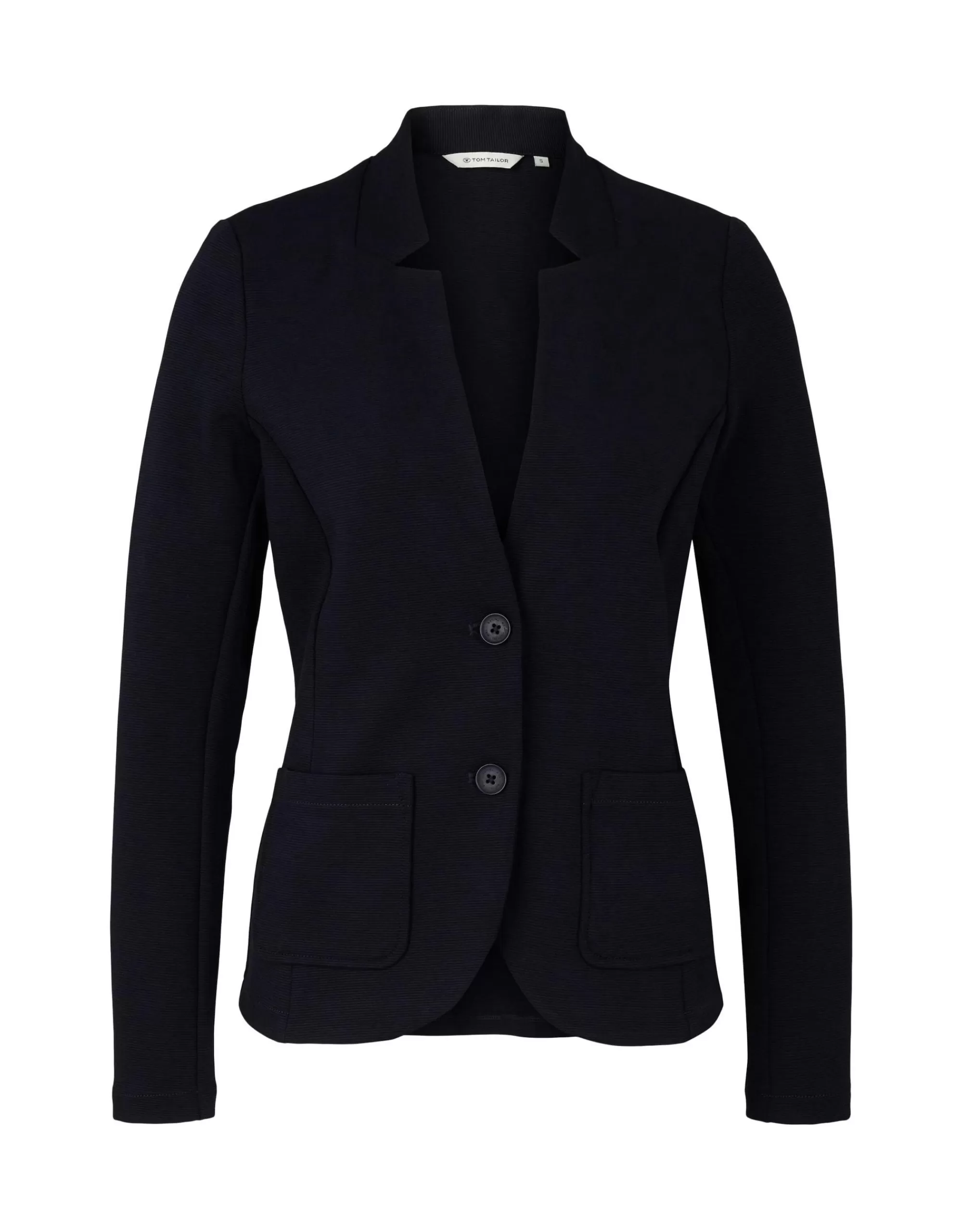 TOM TAILOR Strukturierter Ottoman Blazer Navy Flash Sale