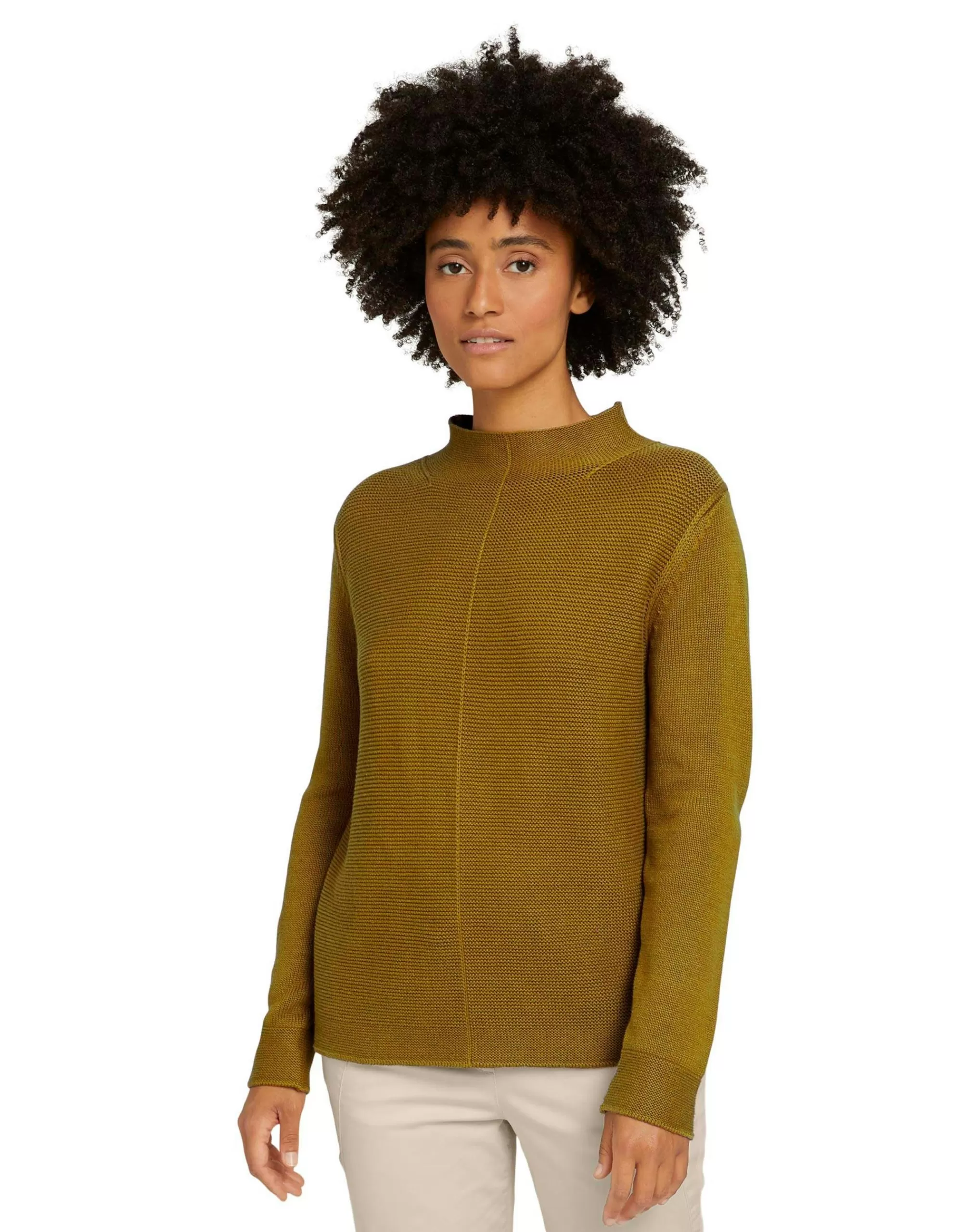 TOM TAILOR Strukturierter Pullover Mit Bio-Baumwolle Oliv Best Sale