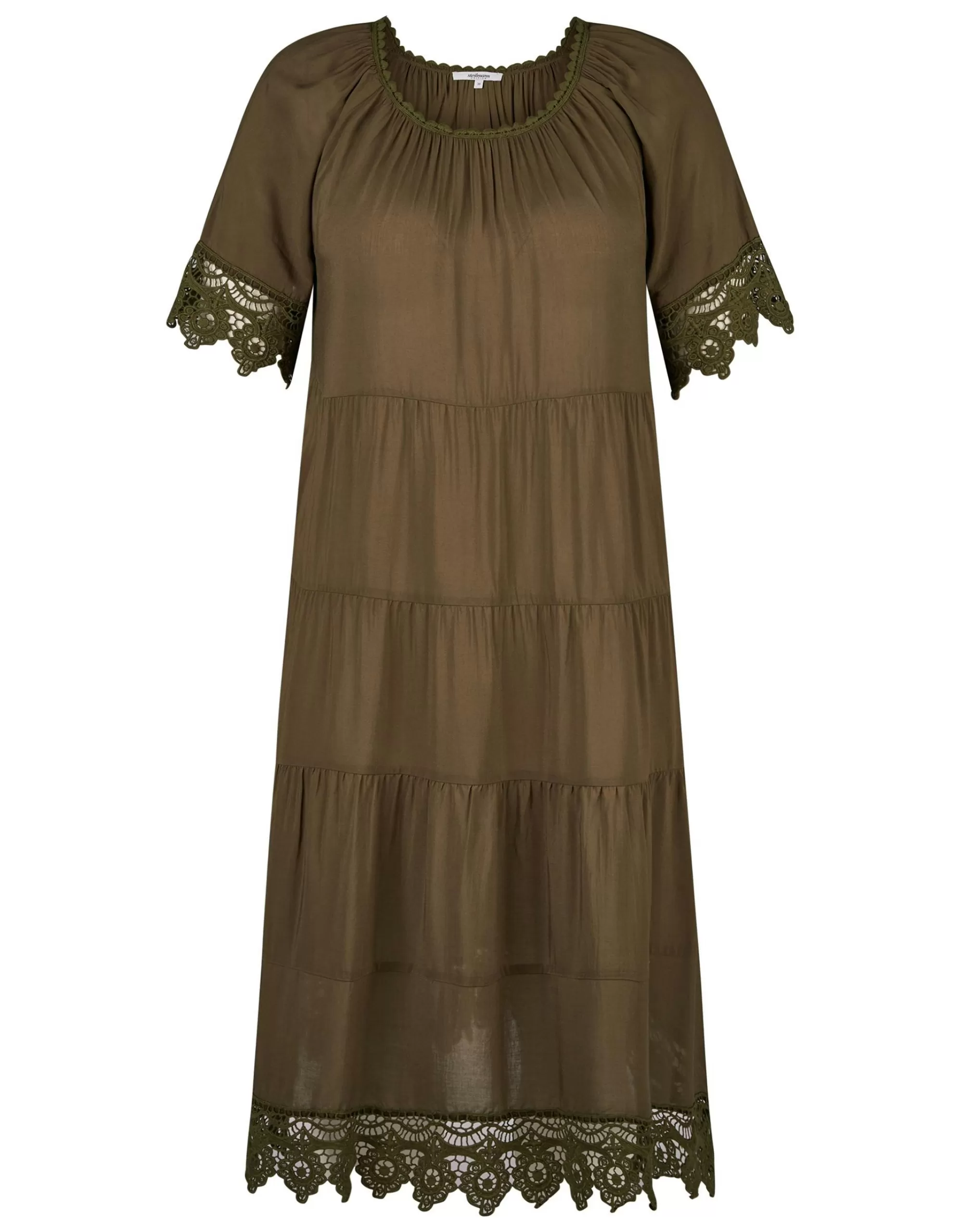 Steilmann Edition Stufenkleid Aus Viskose Khaki Store