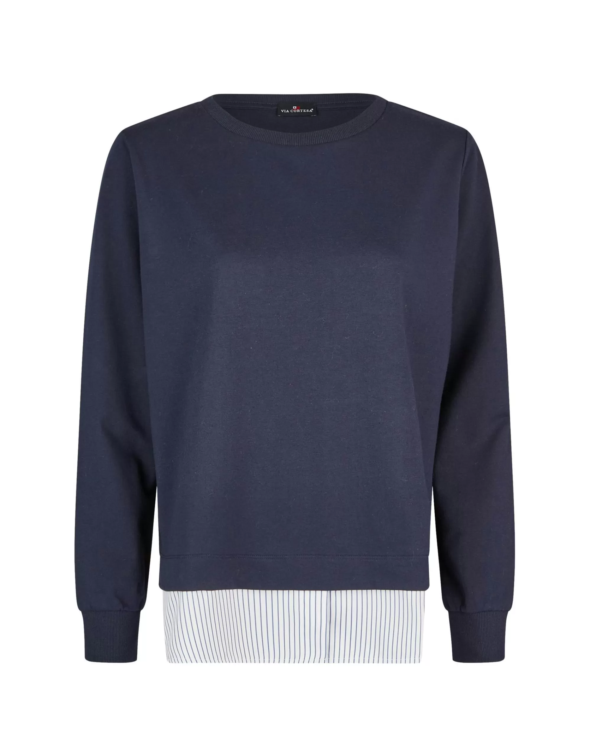 Via Cortesa Sweatshirt 2In1 Optik Marine Clearance