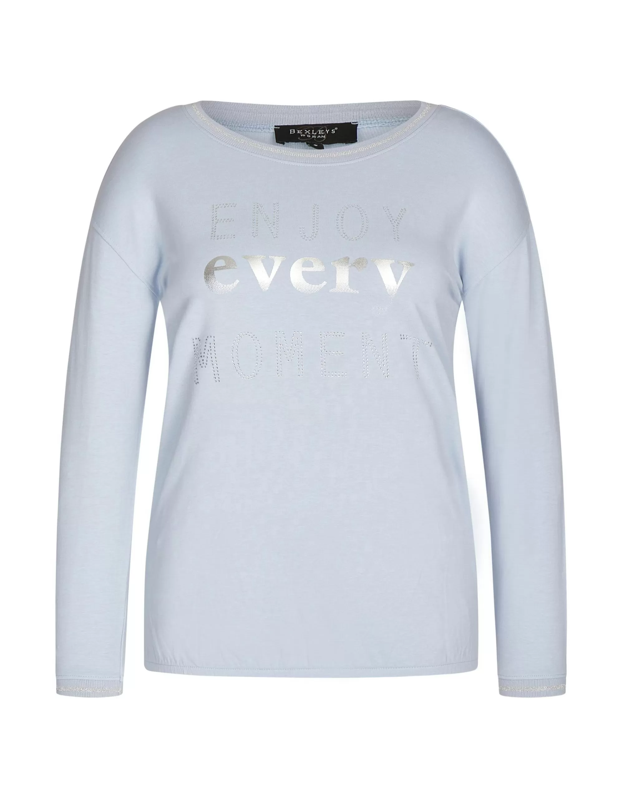 Bexleys woman Sweatshirt Mit Frontprint Und Ziersteine Blau Best