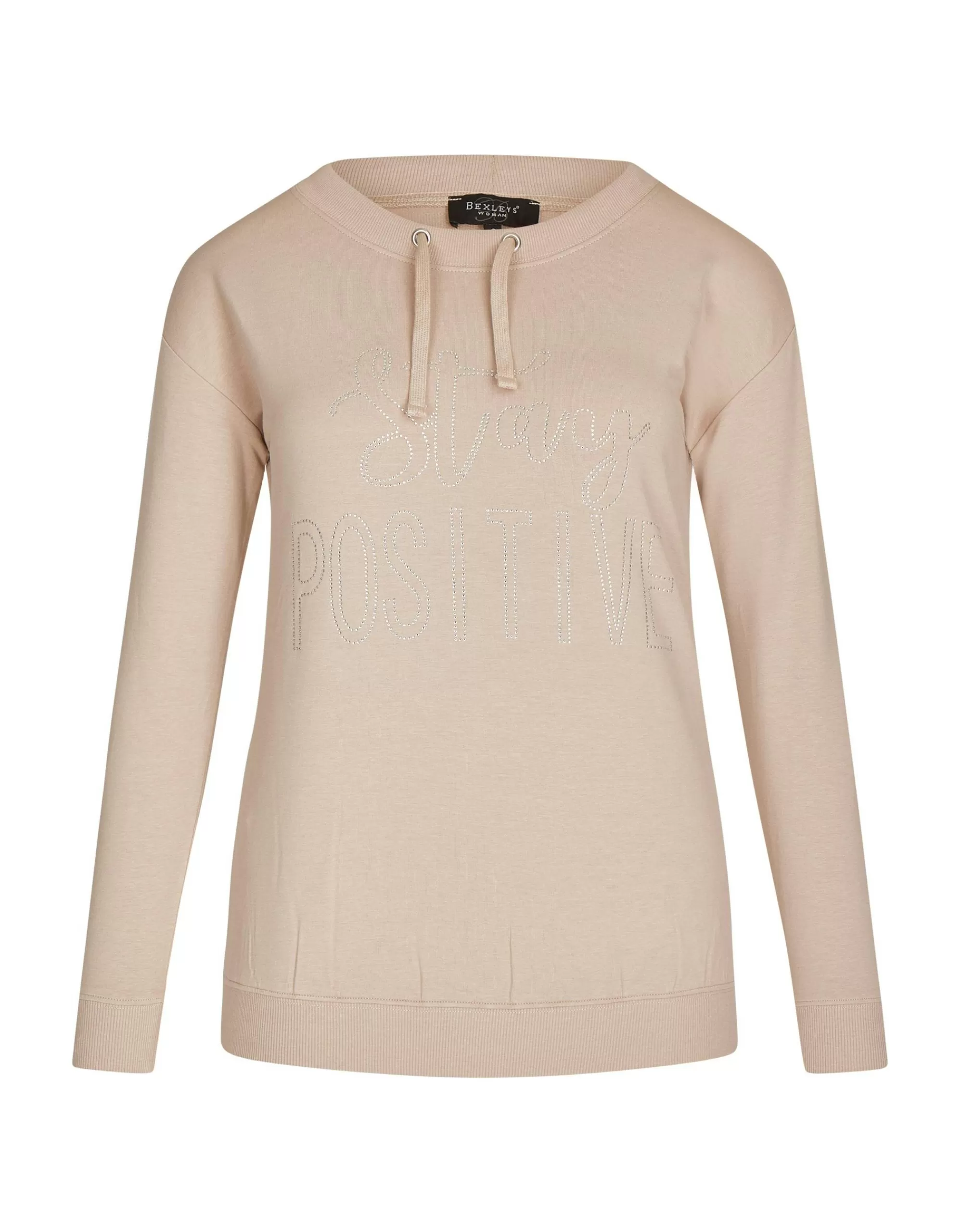 Bexleys woman Sweatshirt Mit Ziersteinchen Beige Best Sale