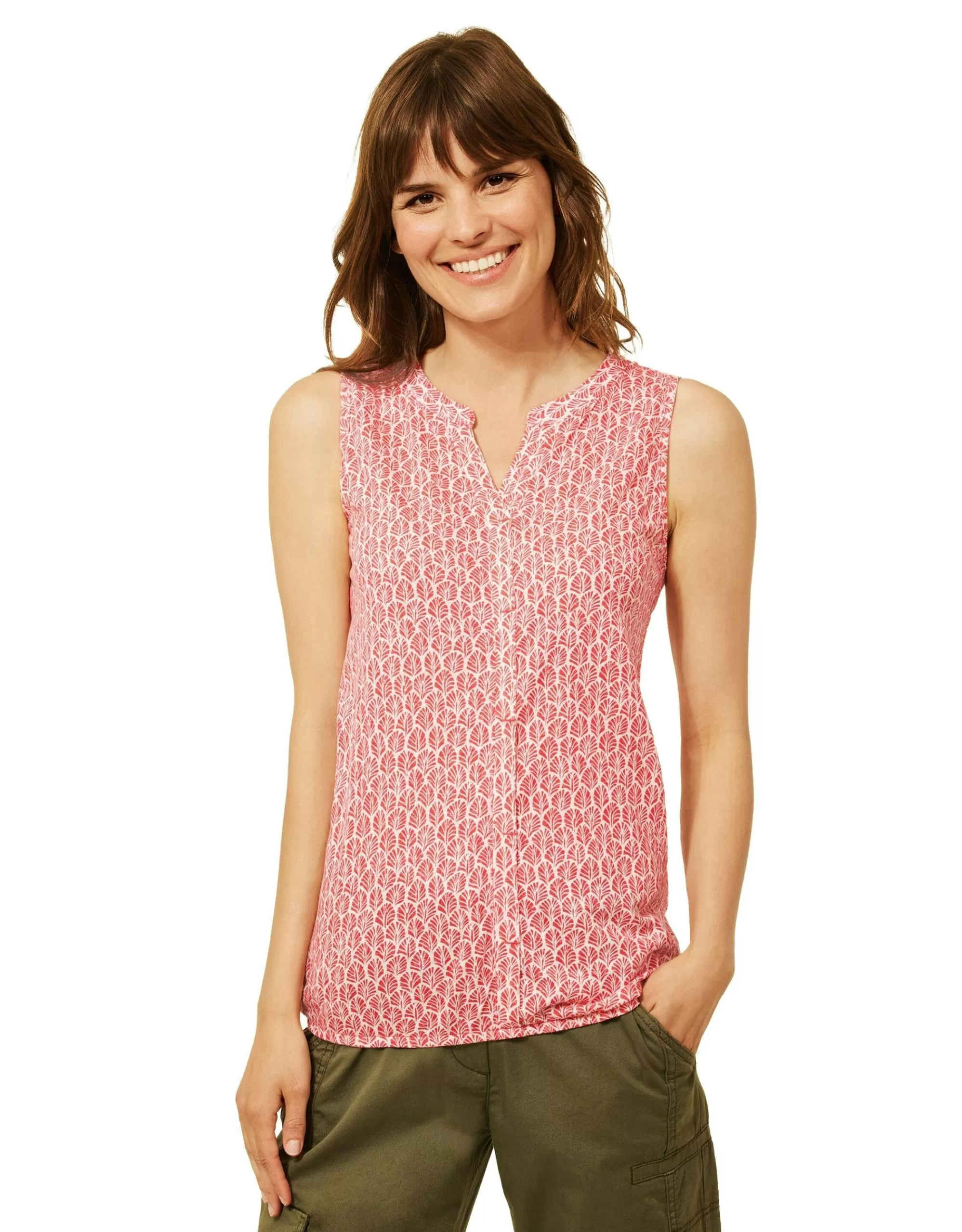 CECIL Top Mit Minimalprint Coral Shop