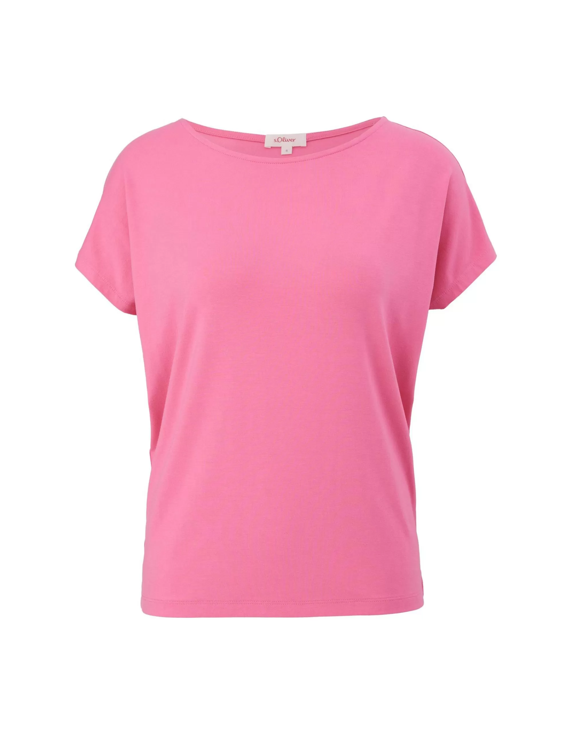 s.Oliver T-Shirt In Unifarbe Pink Hot