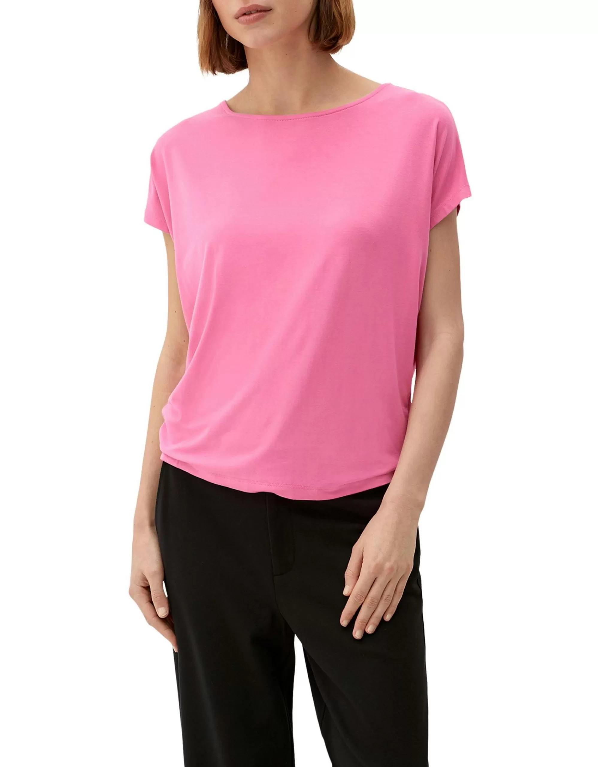 s.Oliver T-Shirt In Unifarbe Pink Hot