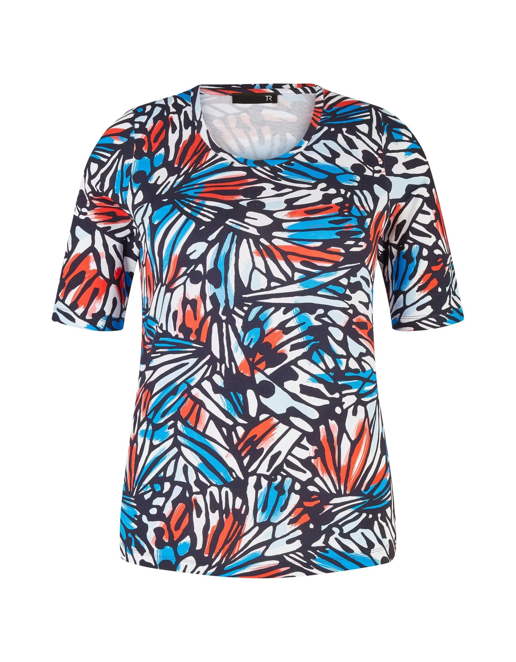 Rabe T-Shirt Mit Allover-Print Blau/Rot Discount