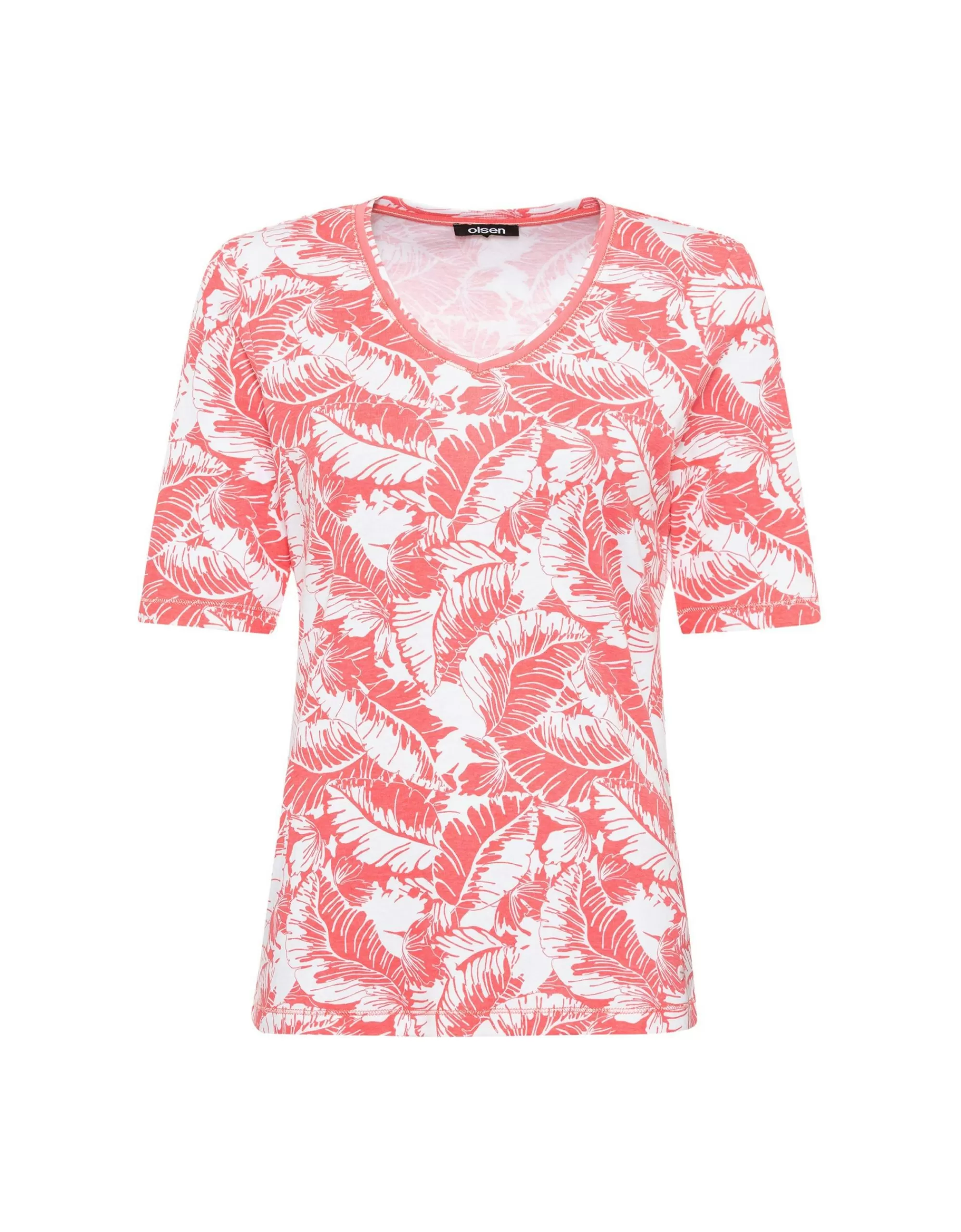 Olsen T-Shirt Mit Allover-Print Rosa/Weiß Best