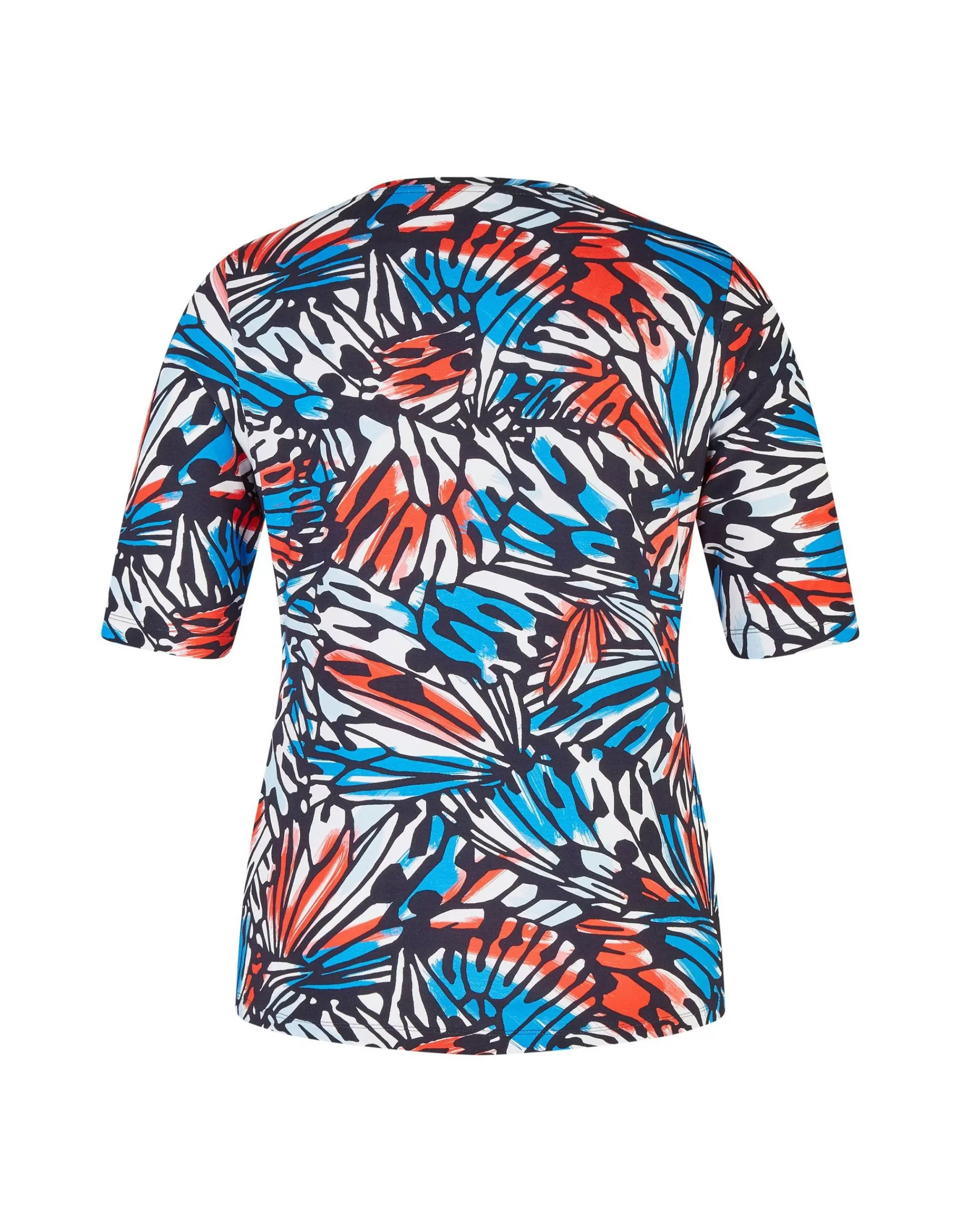 Rabe T-Shirt Mit Allover-Print Blau/Rot Discount