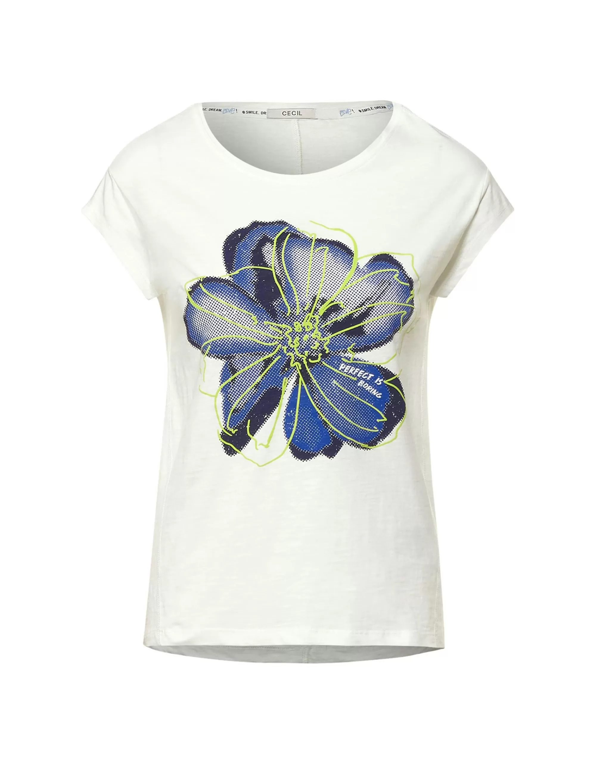 CECIL T-Shirt Mit Blumenprint Weiß New