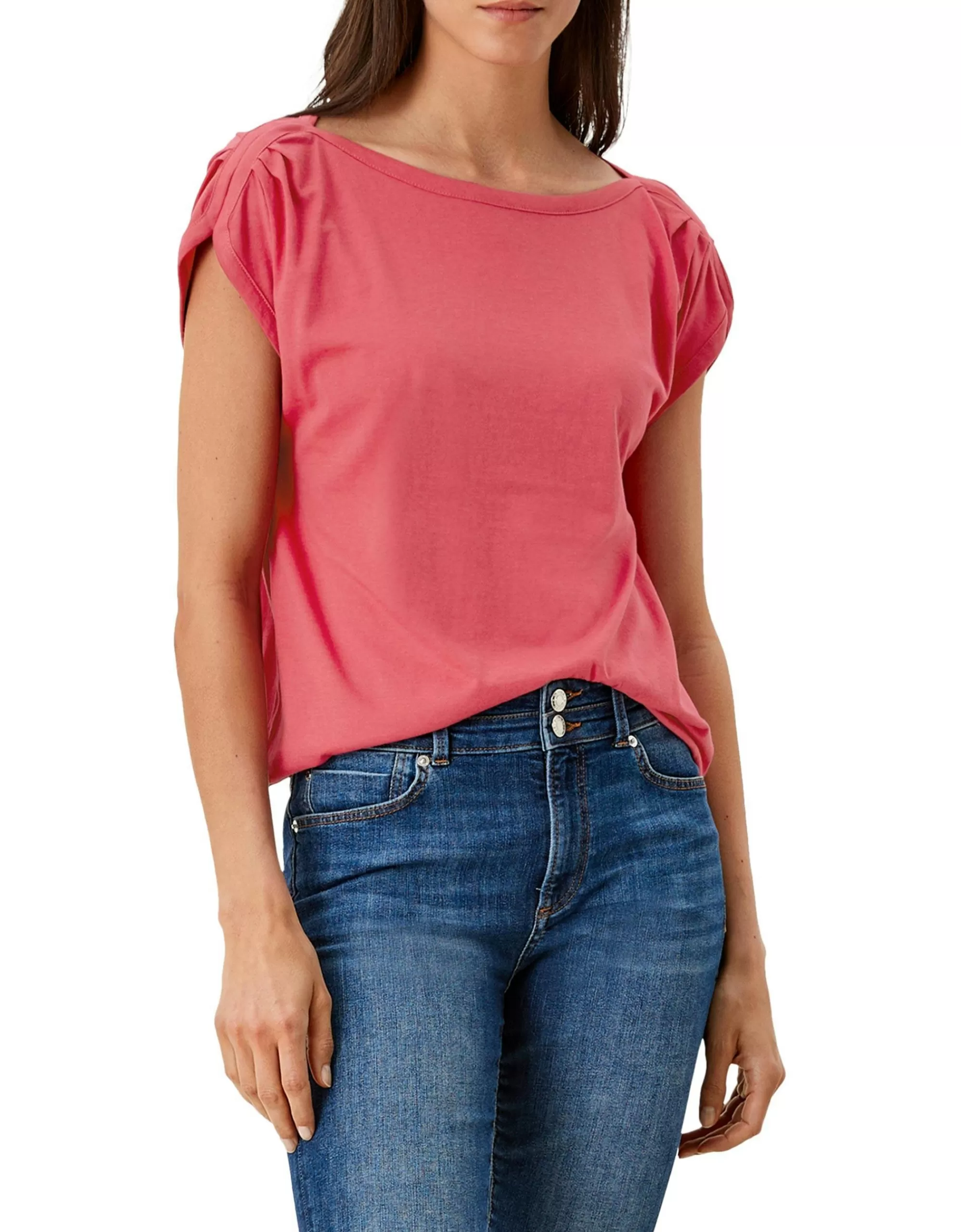 s.Oliver T-Shirt Mit Faltendetail Pink Clearance