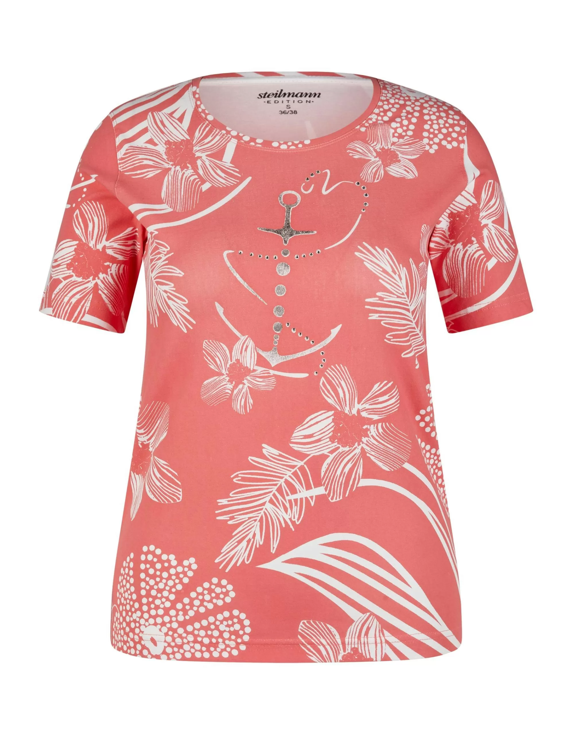 Steilmann Edition T-Shirt Mit Floralem Print Koralle Flash Sale