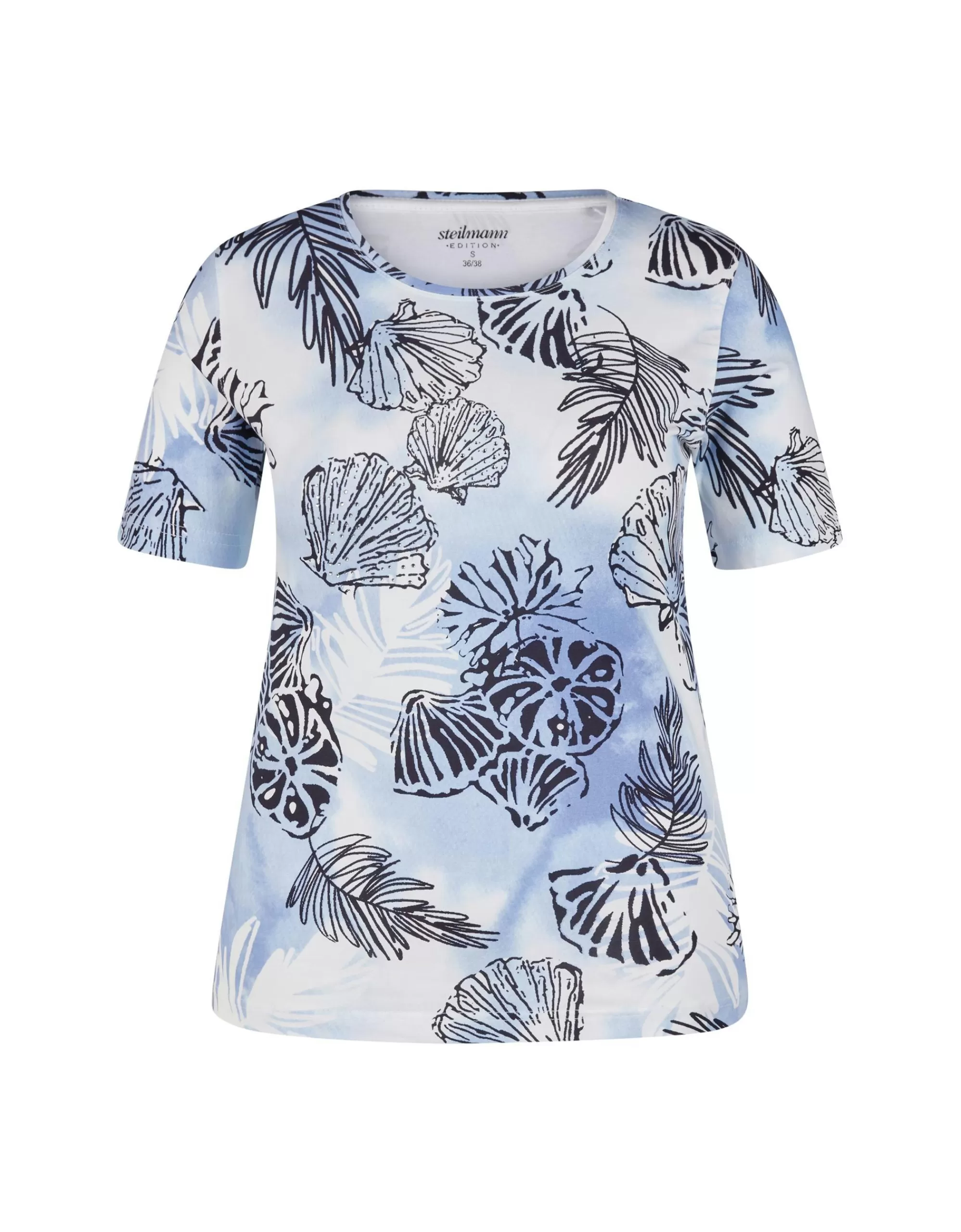 Steilmann Edition T-Shirt Mit Floralem Print Blau/Weiß Hot