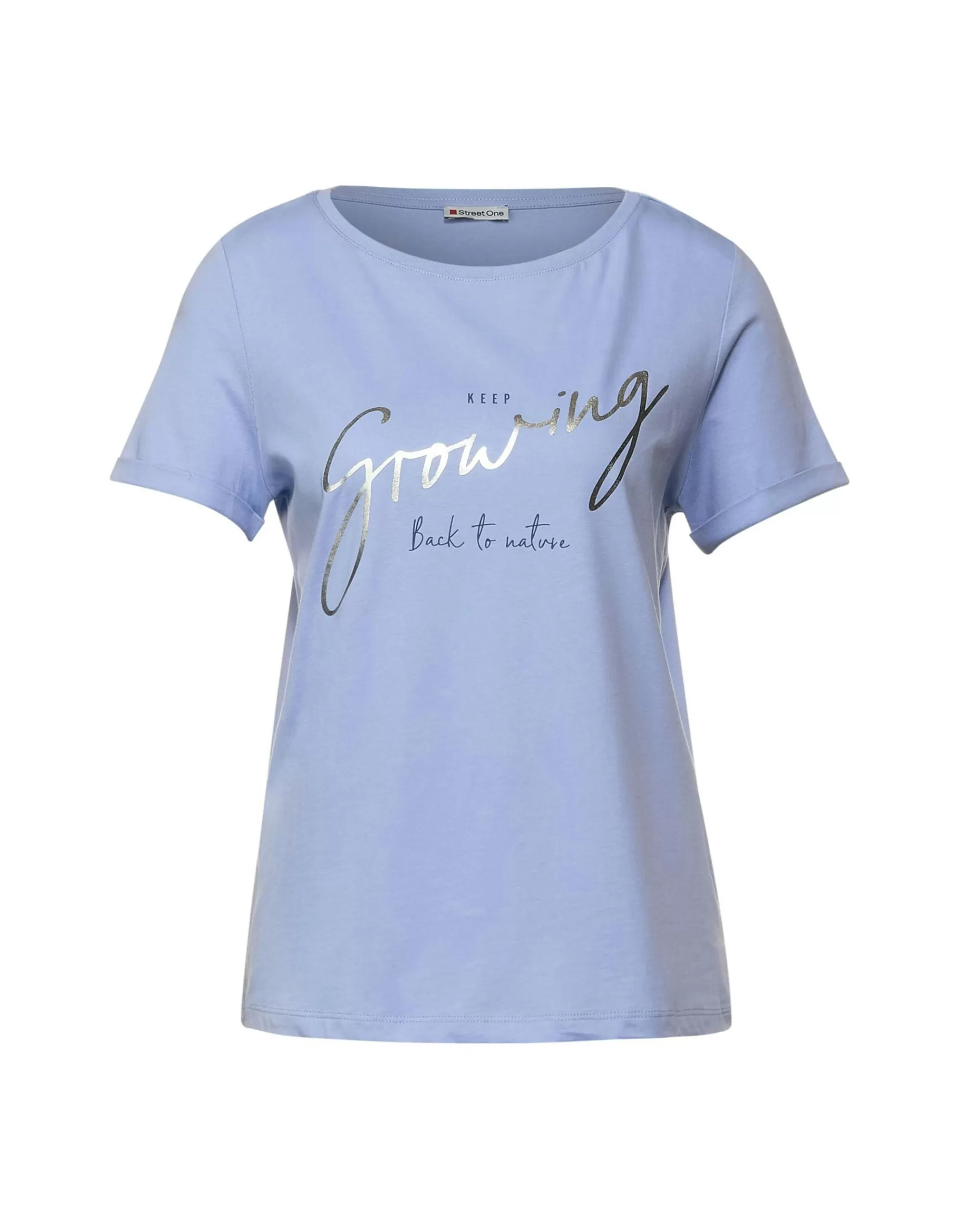 Street One T-Shirt Mit Folienprint Hellblau Hot