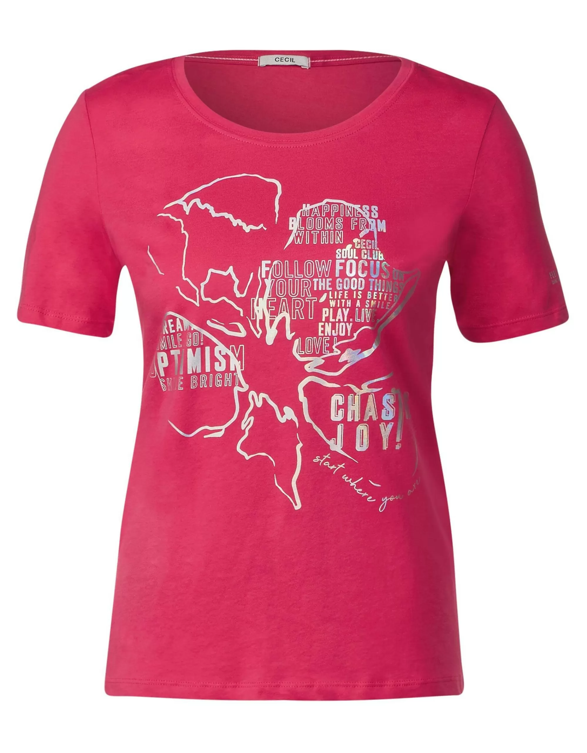 CECIL T-Shirt Mit Folienprint Pink Fashion