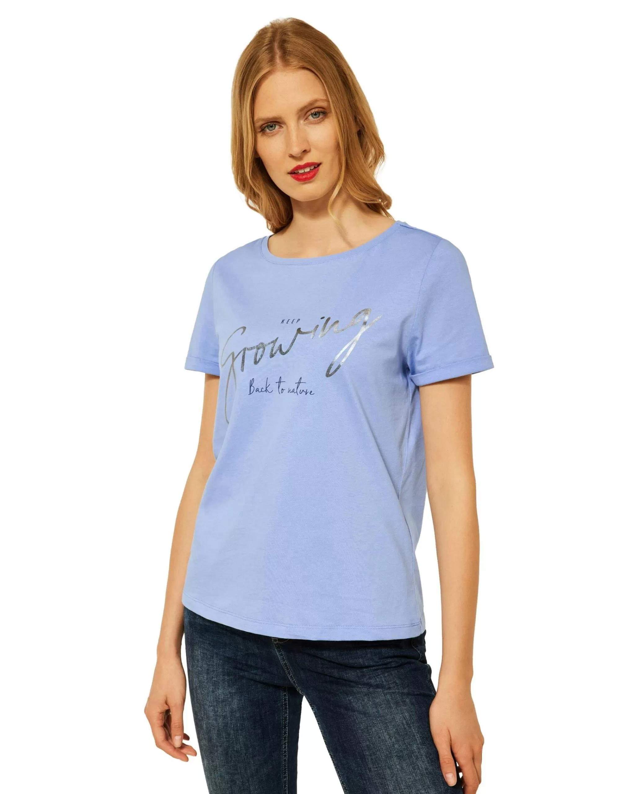 Street One T-Shirt Mit Folienprint Hellblau Hot