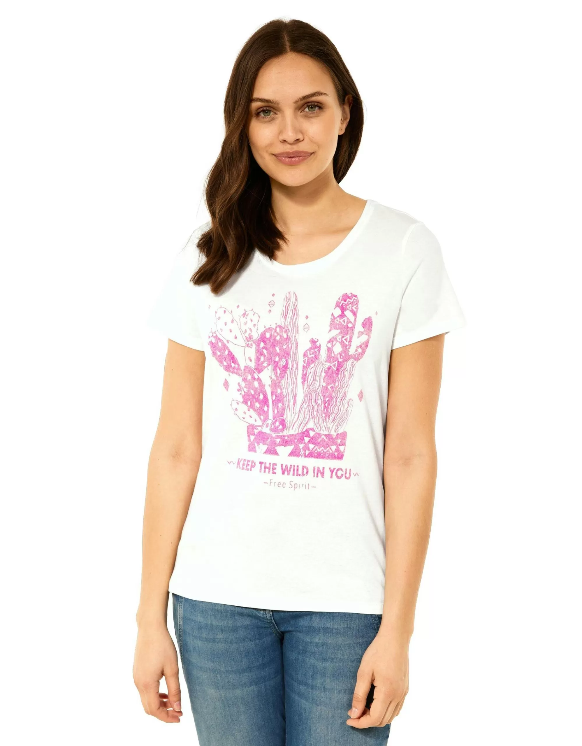 CECIL T-Shirt Mit Fotoprint Creme Fashion