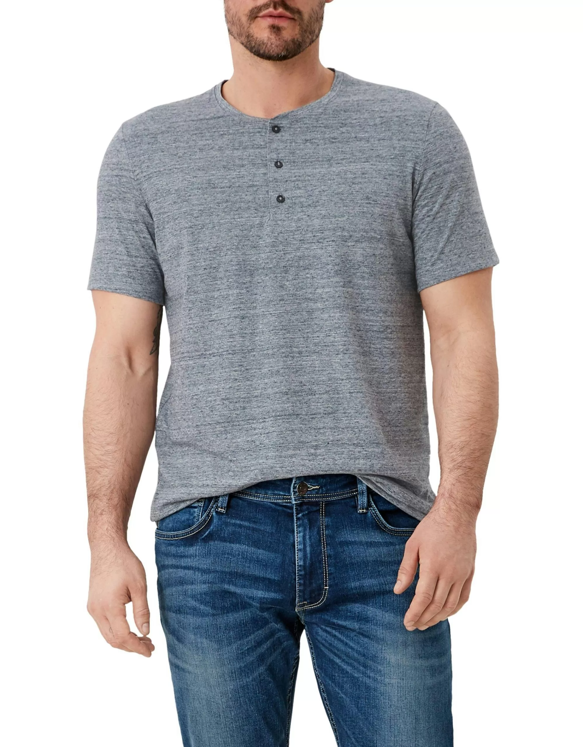 T-Shirt Mit Henley-Kragen-s.Oliver Cheap