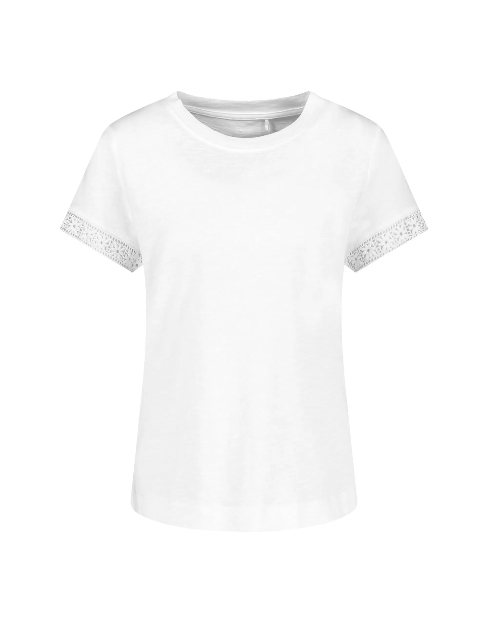 Gerry Weber Edition T-Shirt Mit Lochspitze Weiß Outlet