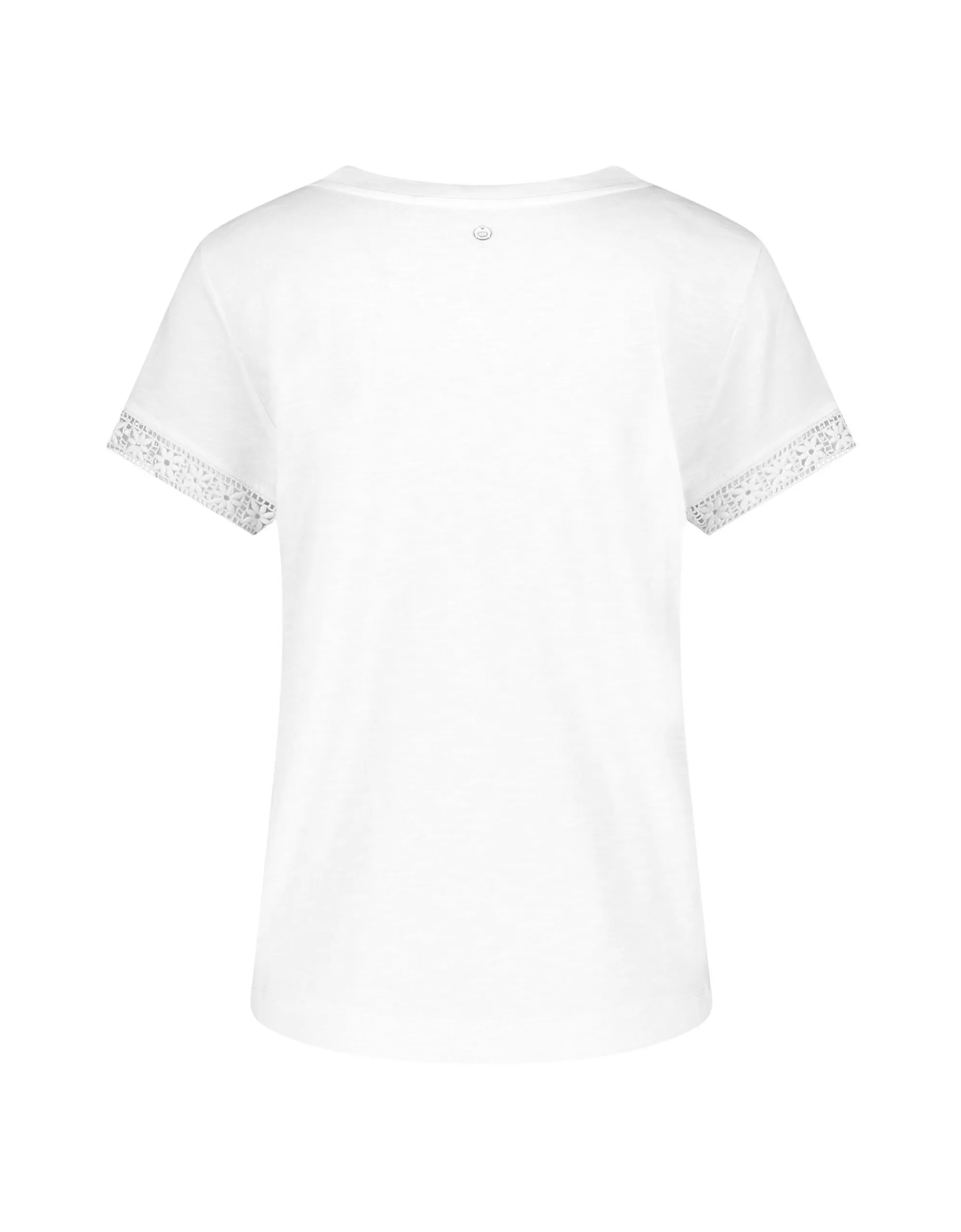 Gerry Weber Edition T-Shirt Mit Lochspitze Weiß Outlet