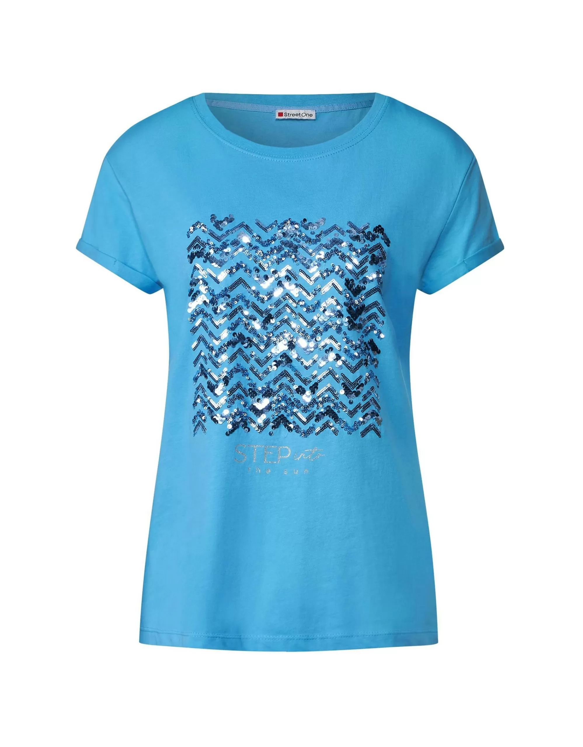 Street One T-Shirt Mit Paillettendetail Hellblau Shop