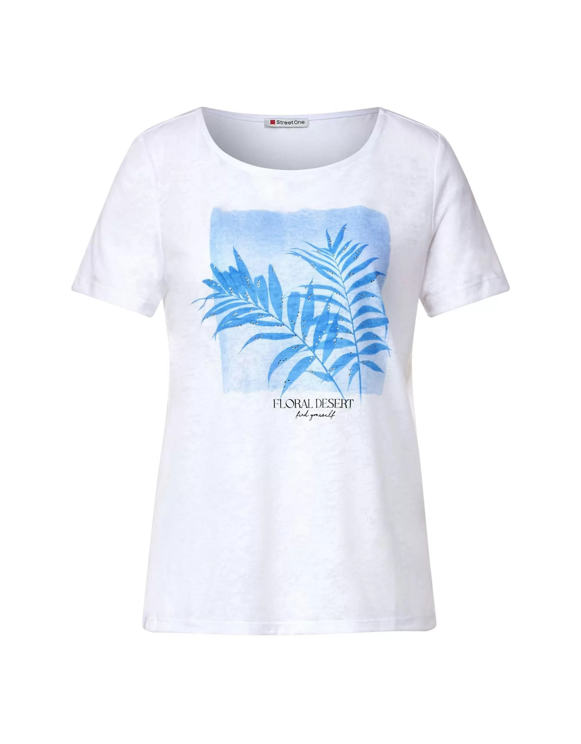 Street One T-Shirt Mit Partprint Weiß Clearance