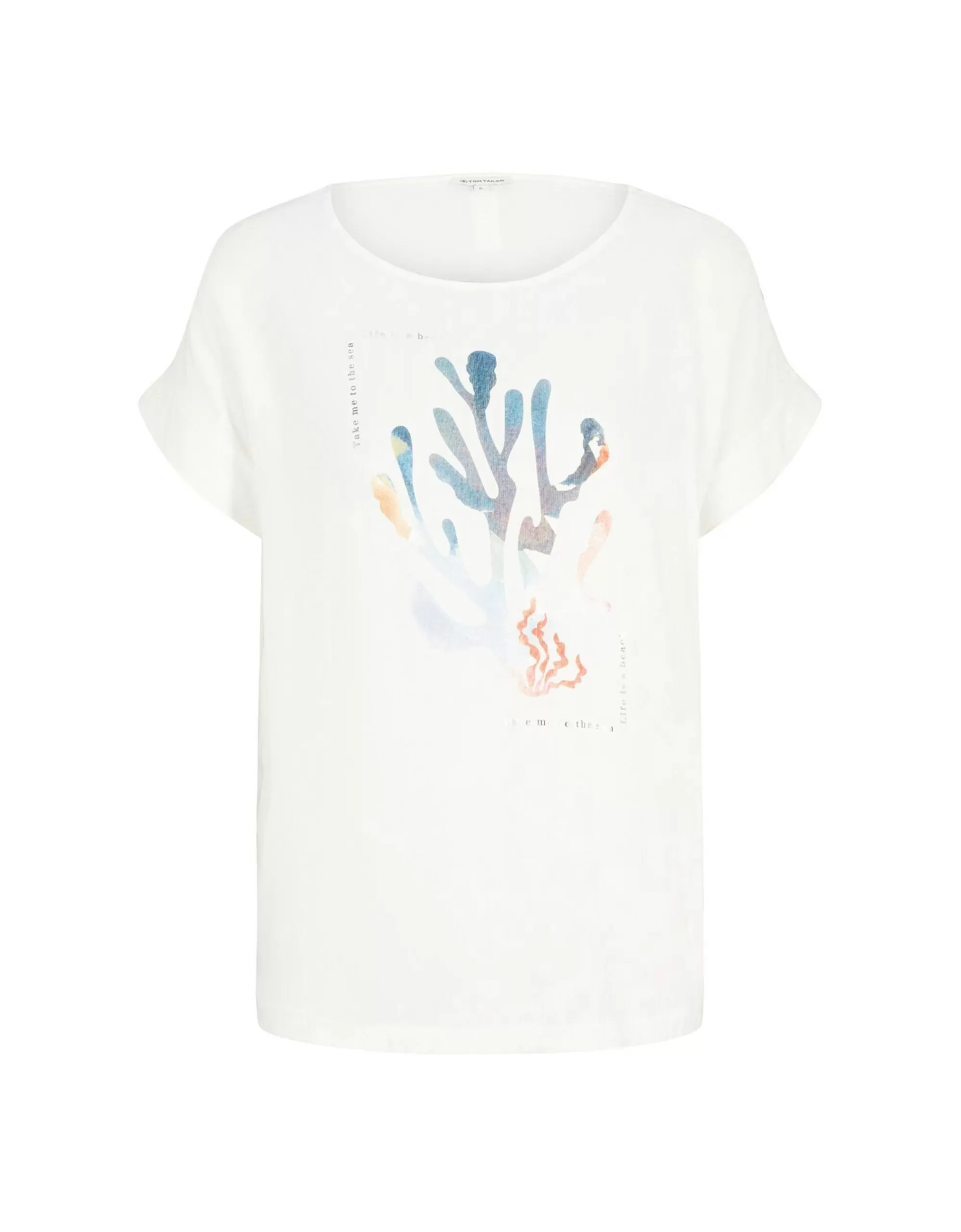 TOM TAILOR T-Shirt Mit Print Weiß Cheap