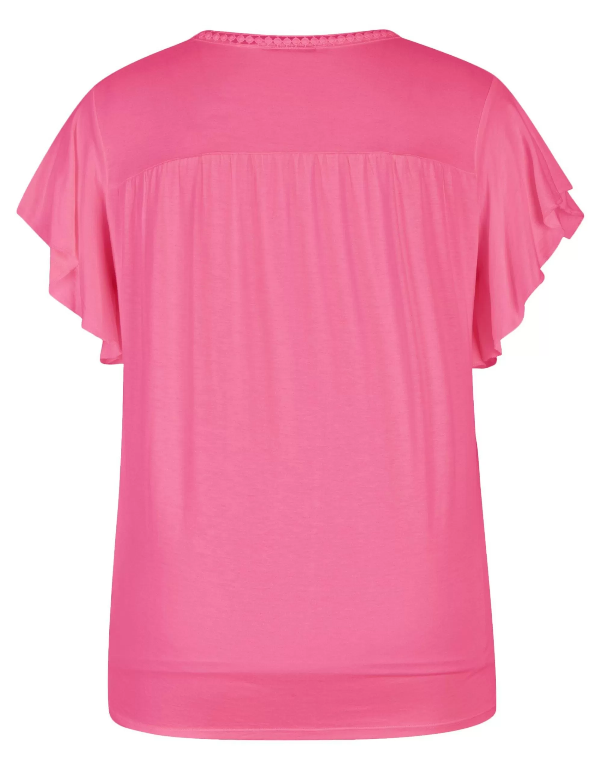 Steilmann Woman T-Shirt Mit Spitzeneinsatz Pink Store