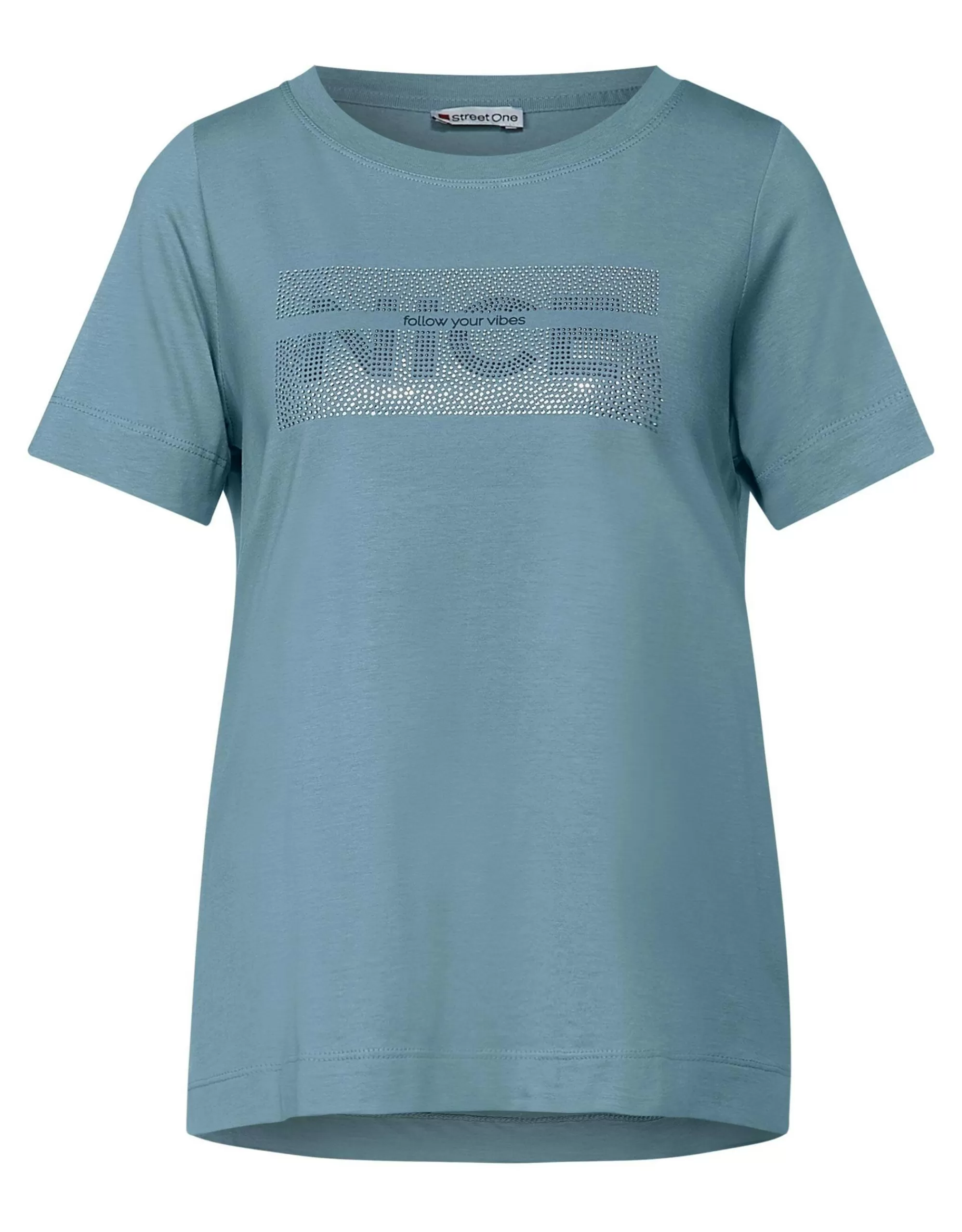 Street One T-Shirt Mit Steinchendetail Blau Outlet