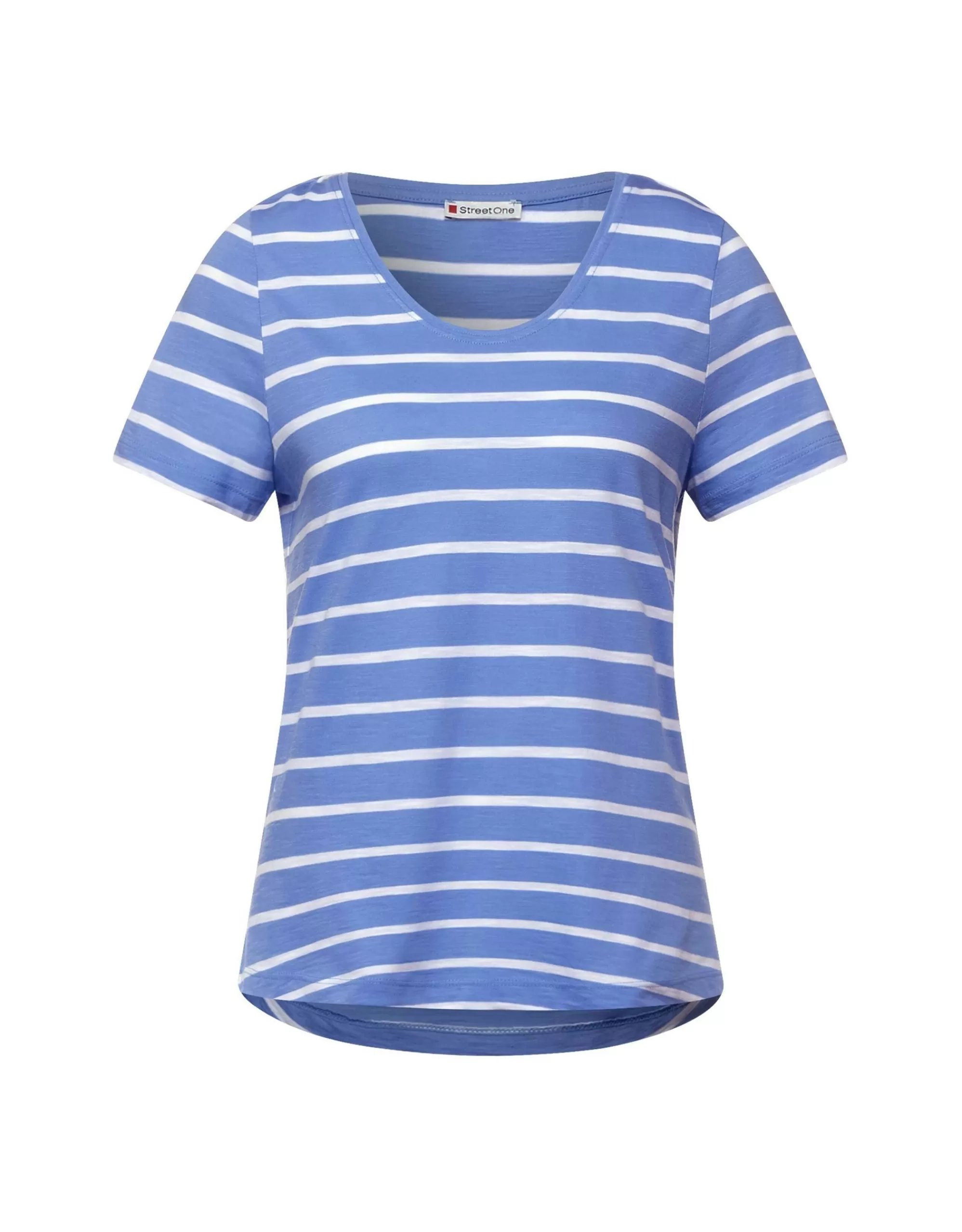 Street One T-Shirt Mit Streifen Muster Hellblau/Weiß Discount