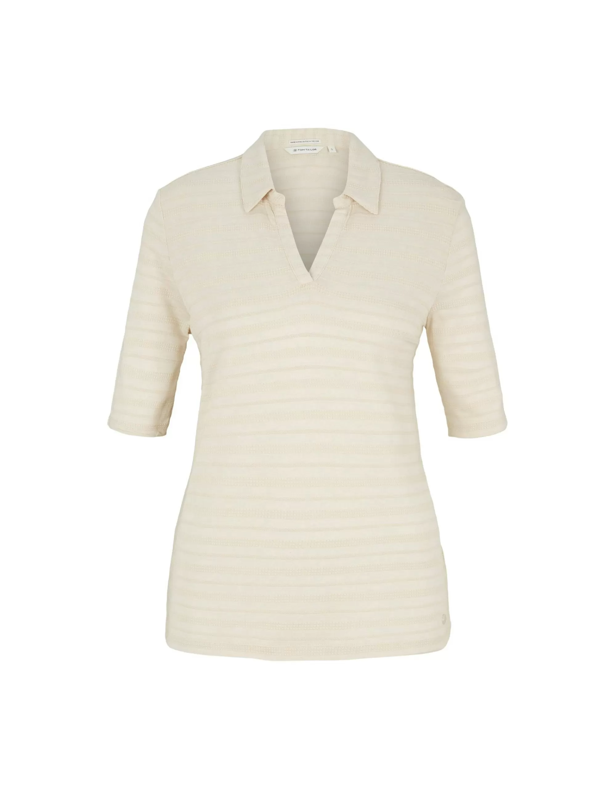 TOM TAILOR T-Shirt Mit Struktur Creme Hot