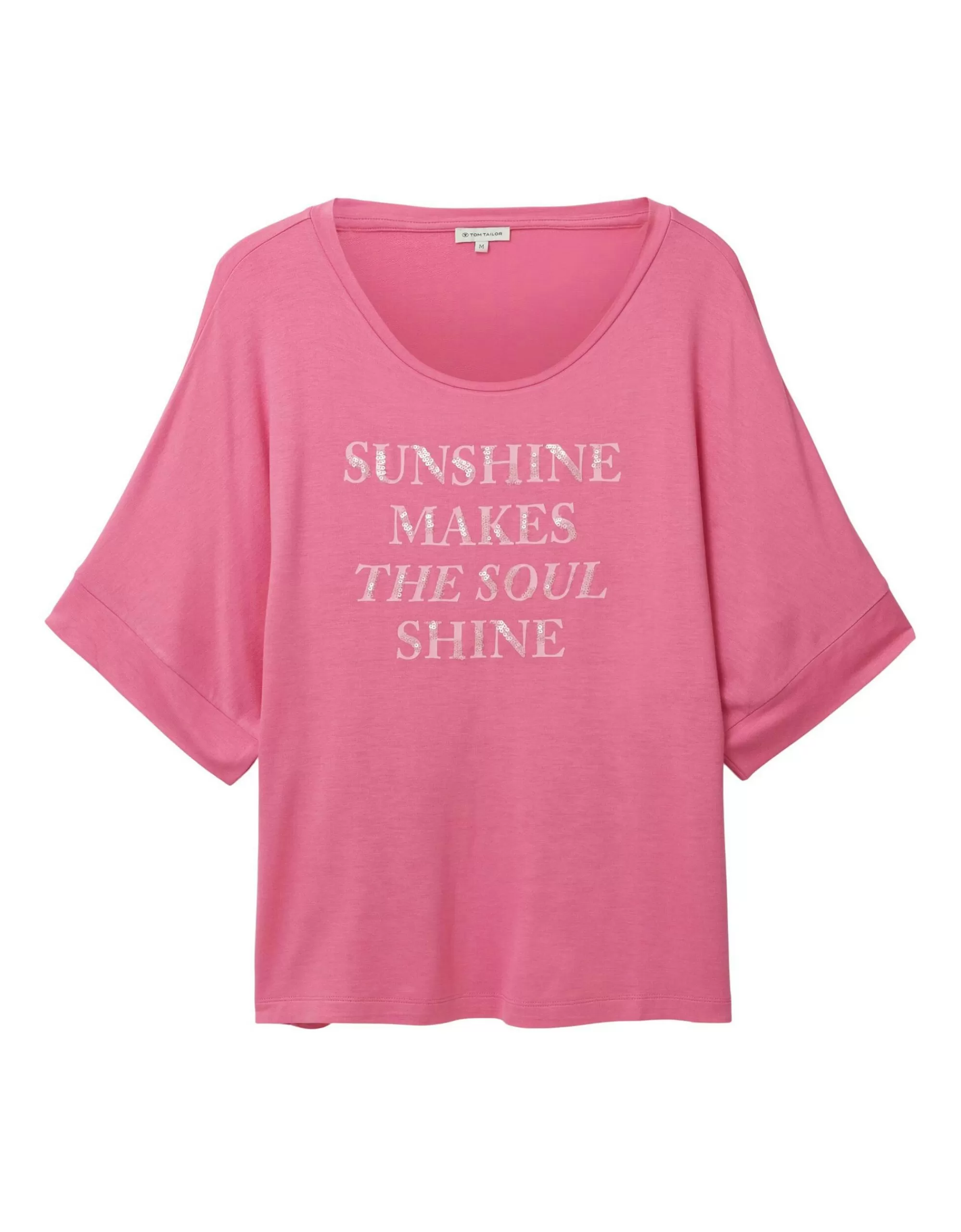 TOM TAILOR T-Shirt Mit Textprint Pink Cheap