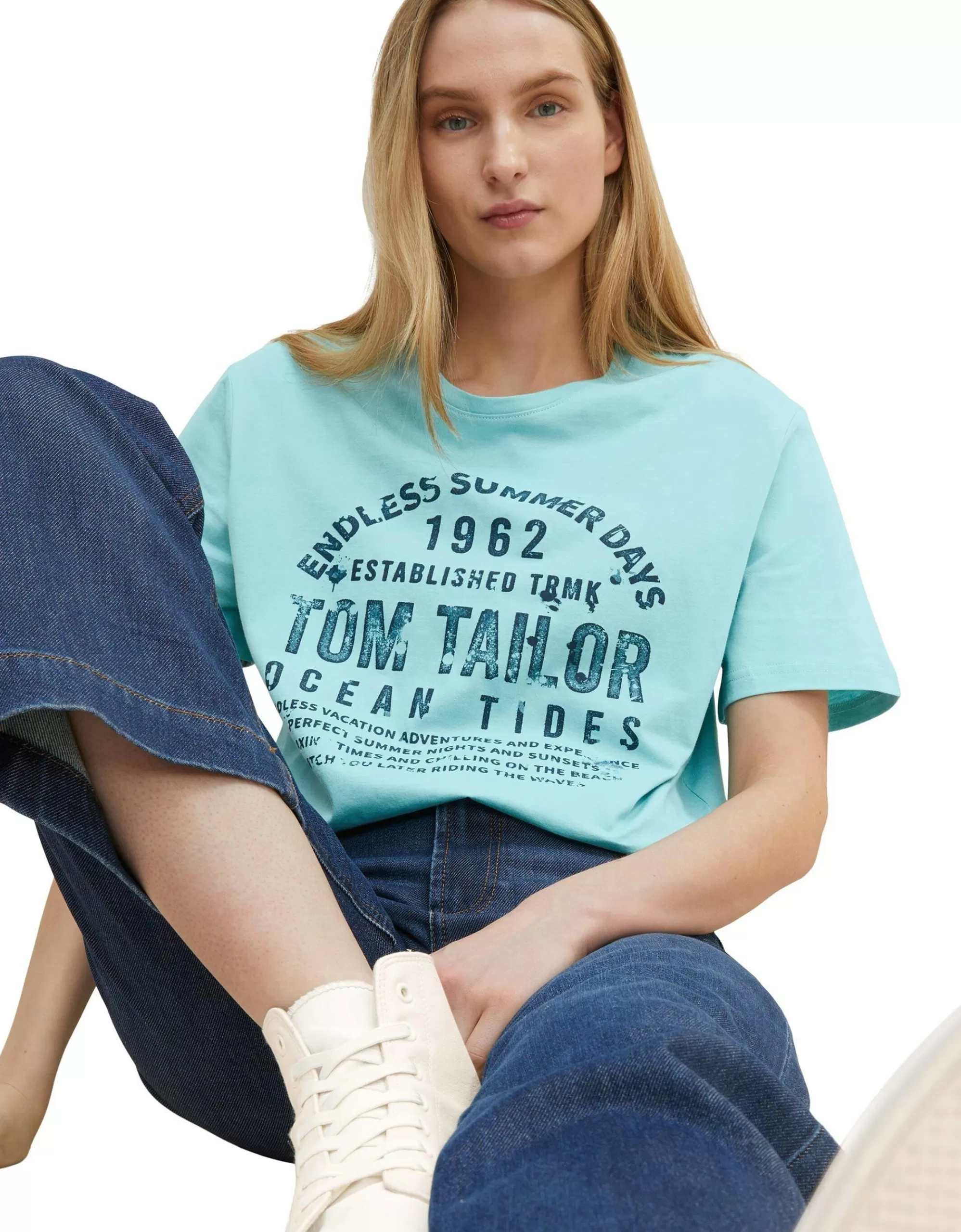 T-Shirt Mit Textprint-TOM TAILOR Cheap