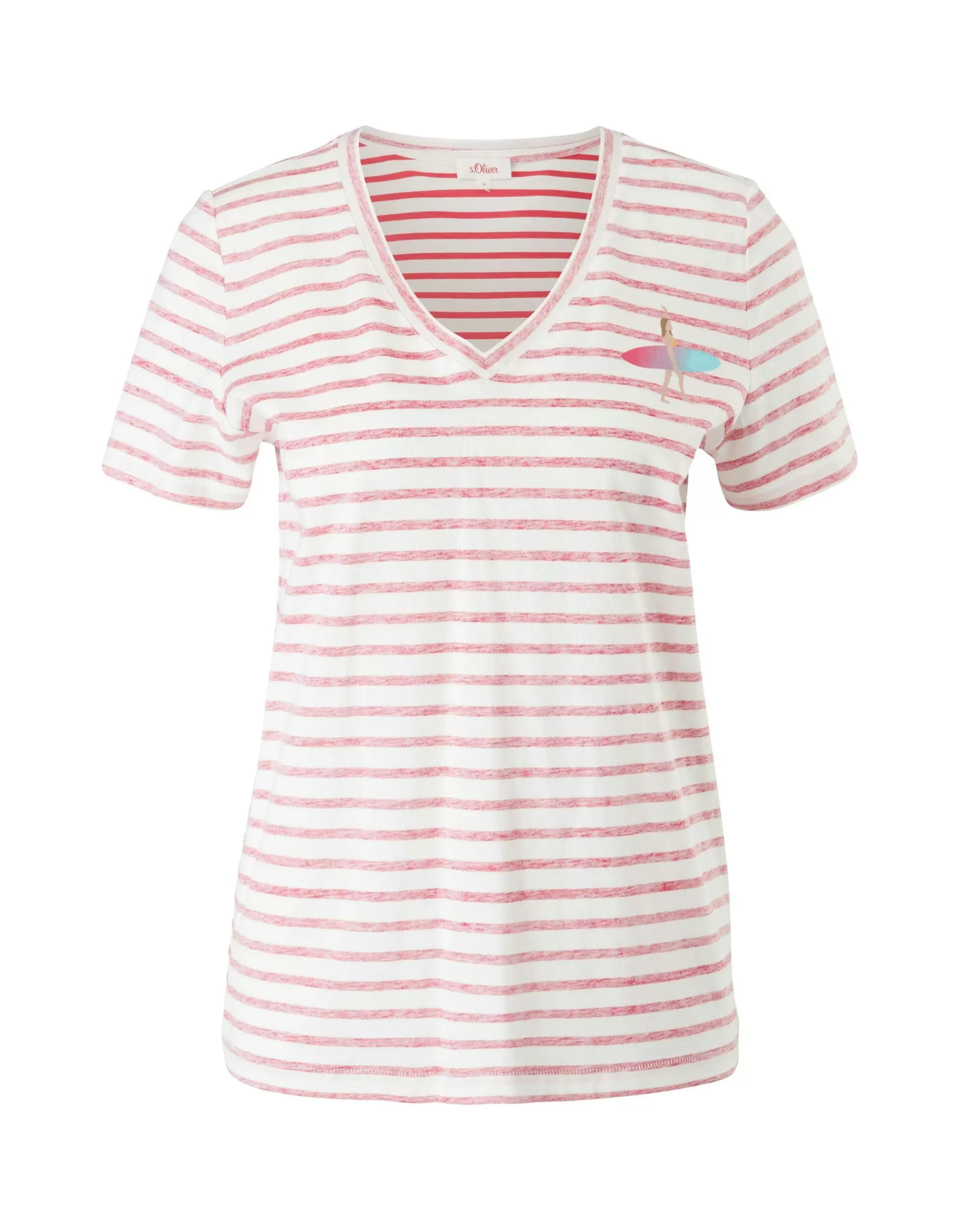 s.Oliver T-Shirt Mit V-Ausschnitt Pink Outlet