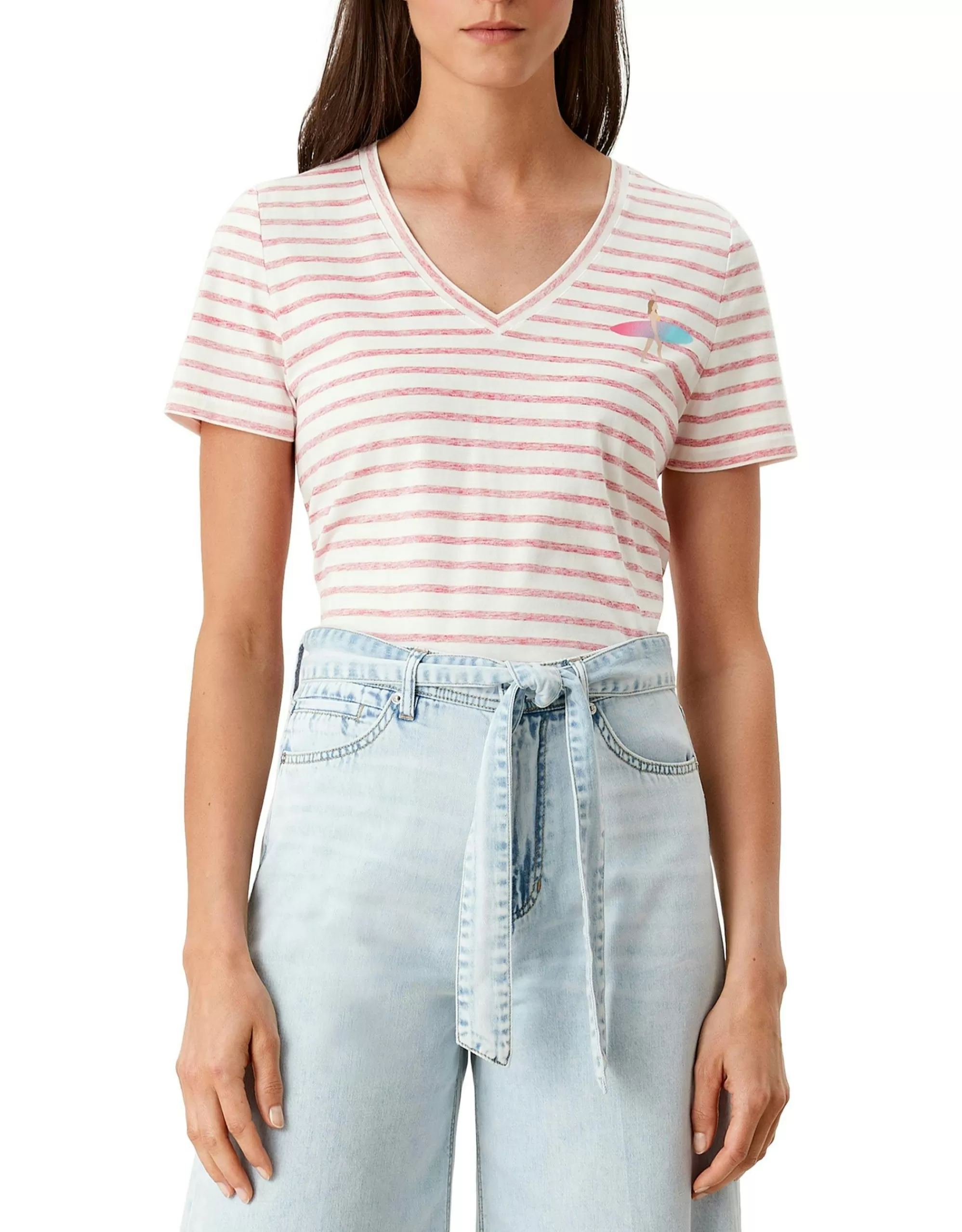 s.Oliver T-Shirt Mit V-Ausschnitt Pink Outlet