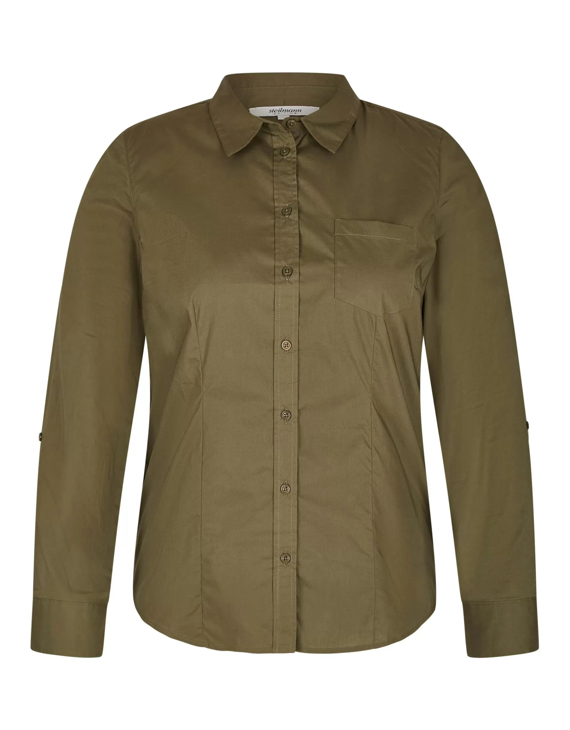 Steilmann Edition Unifarbene Bluse Khaki Shop