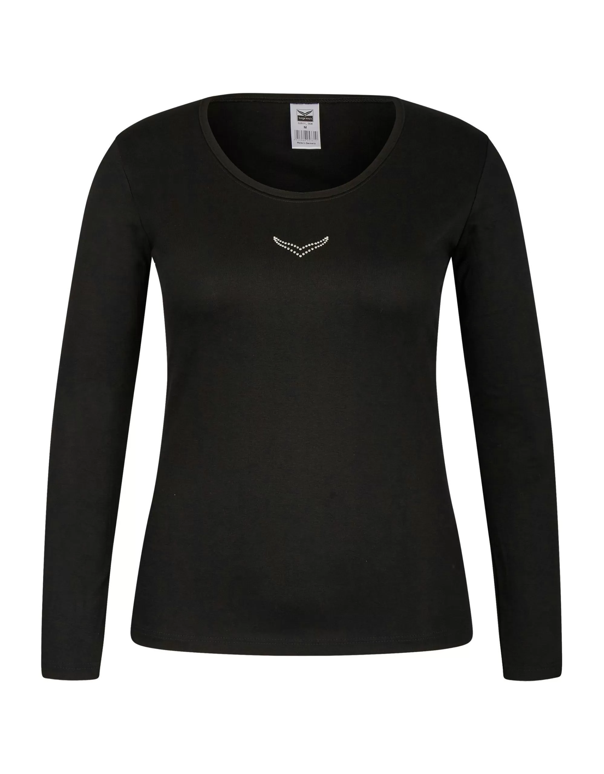 Trigema Unifarbenes Langarmshirt Schwarz Best Sale