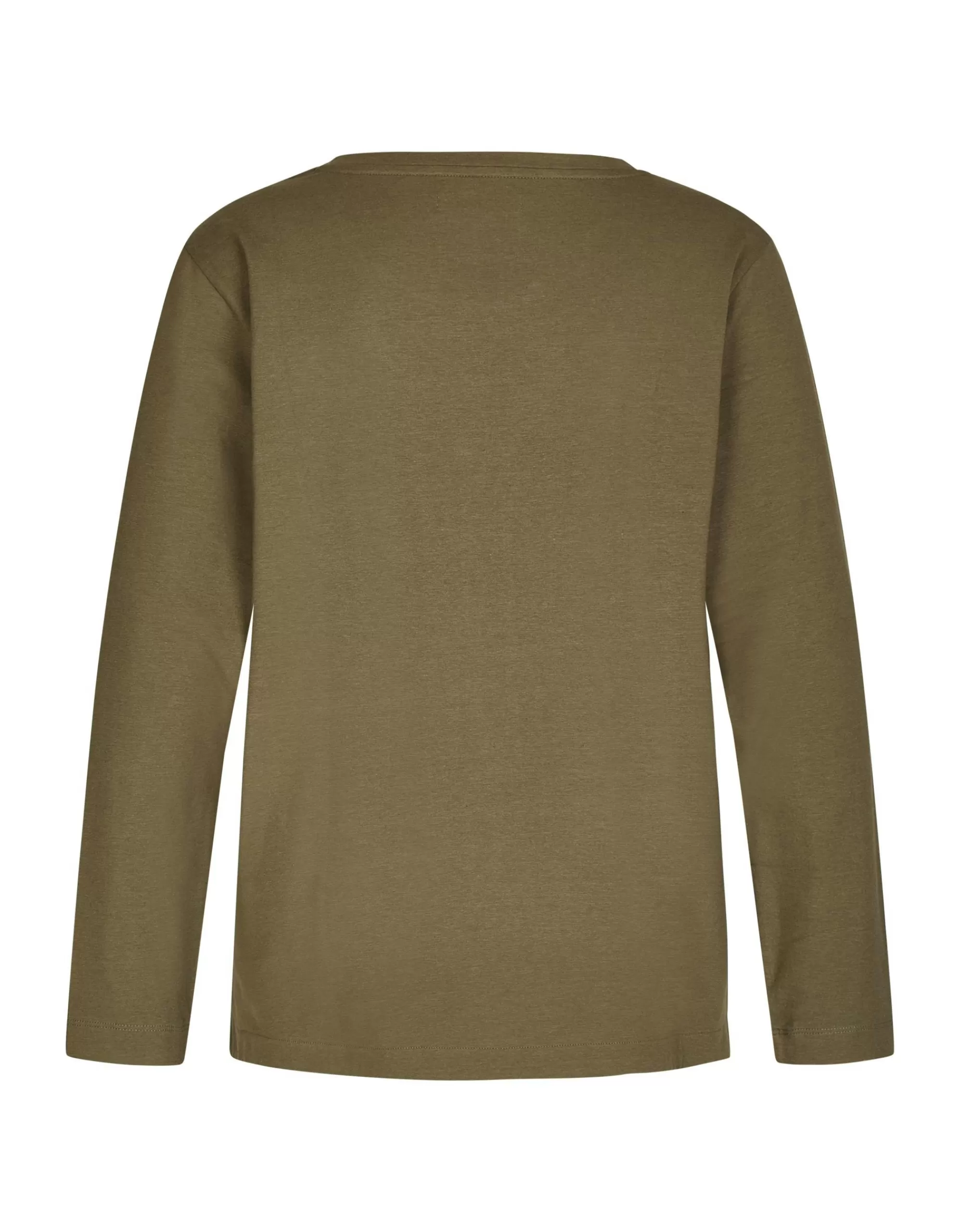 Thea Unifarbenes Langarmshirt Khaki Sale